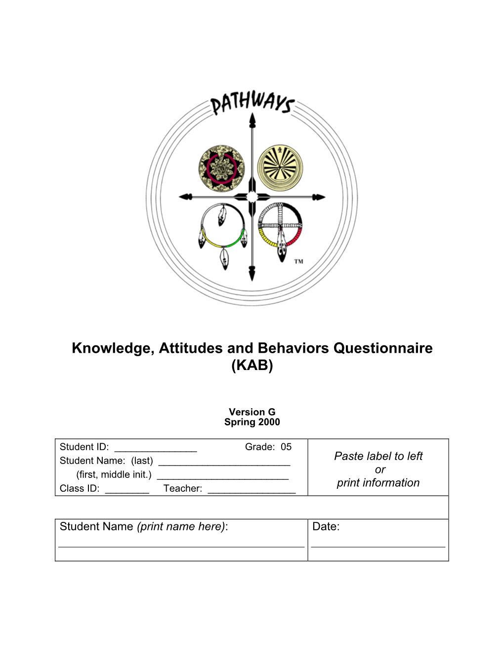 Knowledge, Attitudes and Behaviors Questionnaire (KAB)