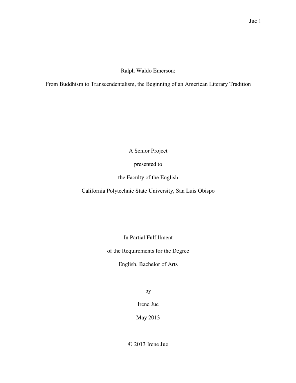 Ralph Waldo Emerson: from Buddhism to Transcendentalism