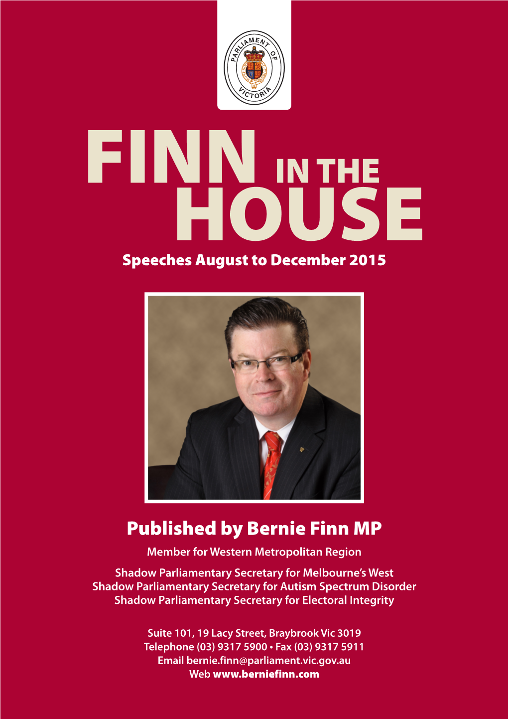 FINN in the HOUSE Speeches August to December 2015