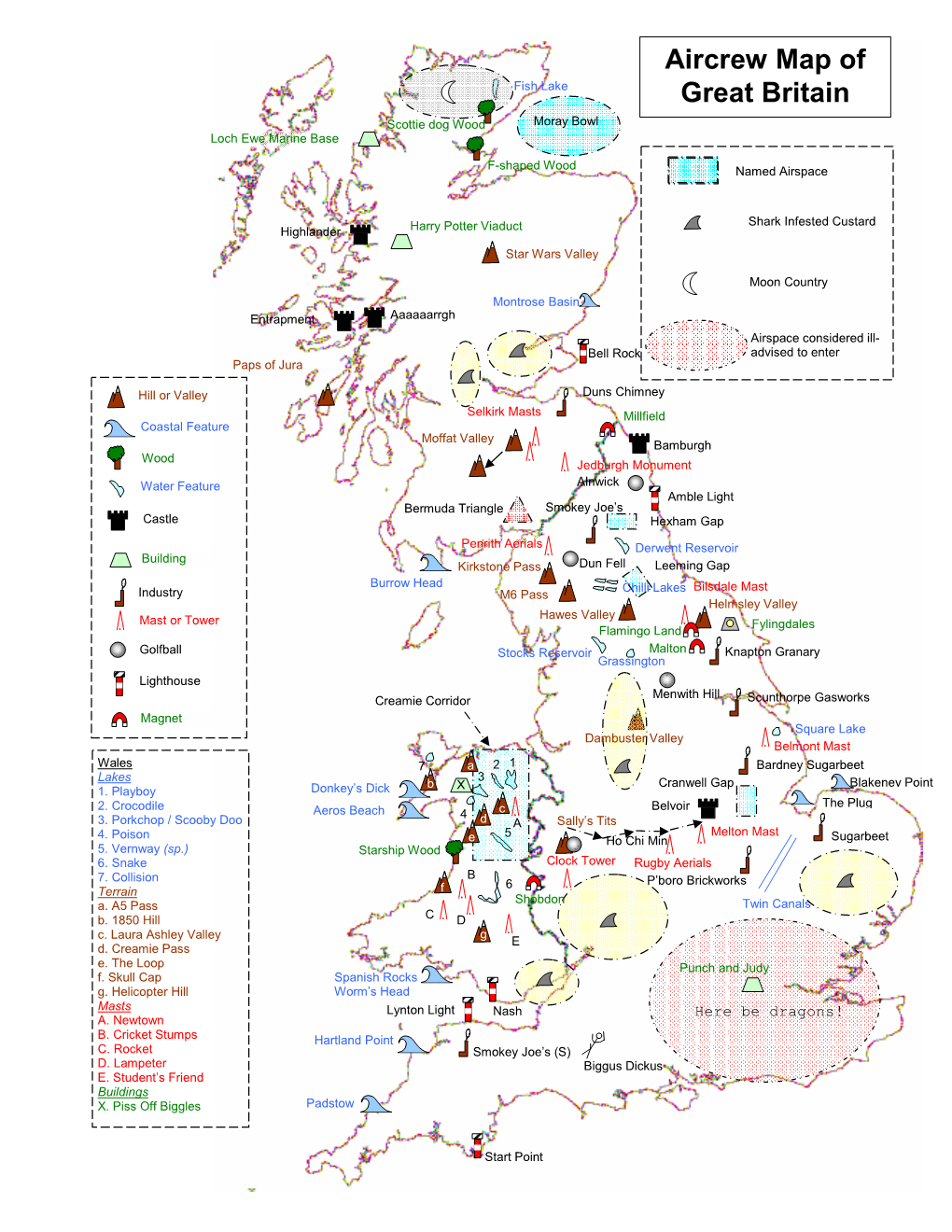 Aircrew Map of Great Britain