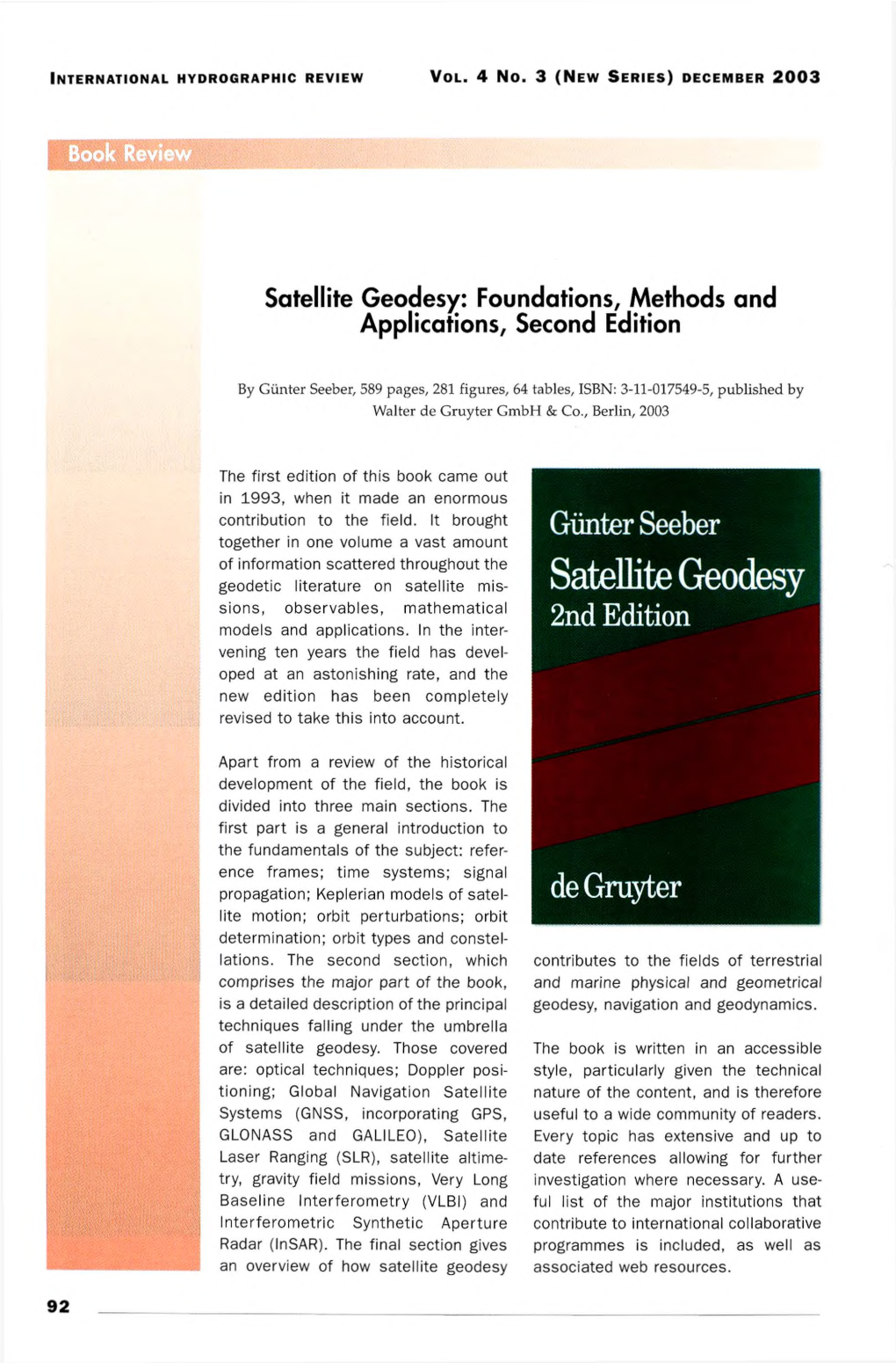 Satellite Geodesy: Foundations, Methods and Applications, Second Edition