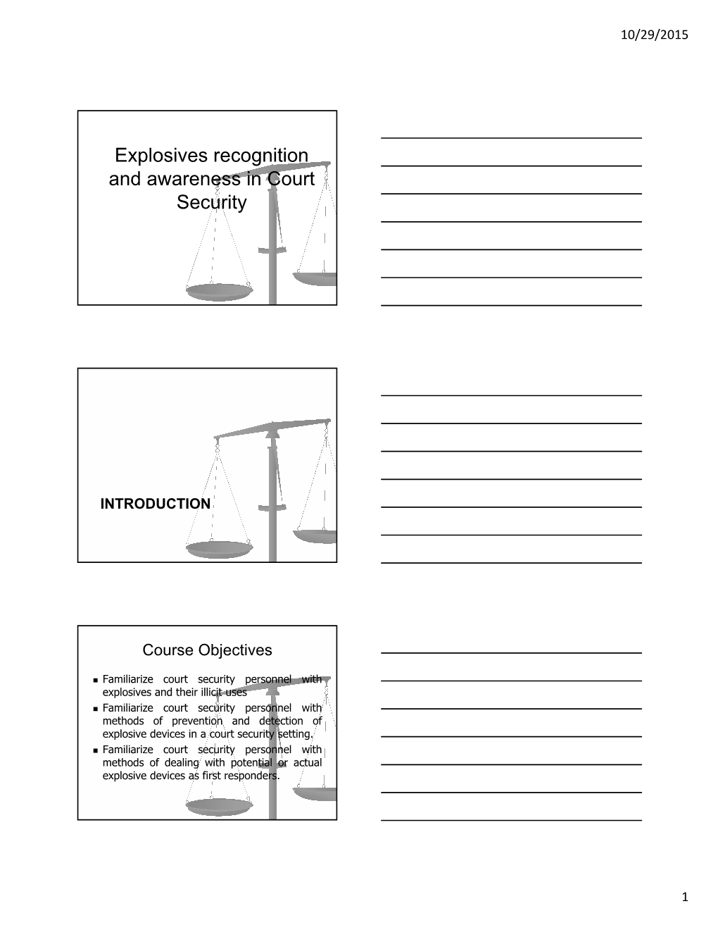 Explosives Recognition and Awareness in Court Security