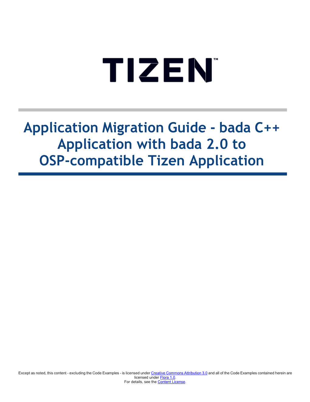 Application Migration Guide - Bada C++ Application with Bada 2.0 to OSP-Compatible Tizen Application