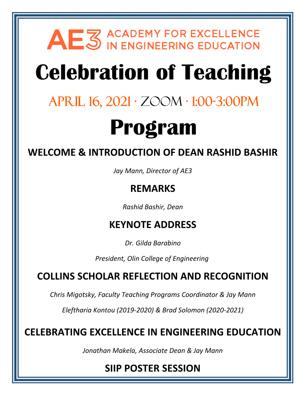 Celebration of Teaching Program