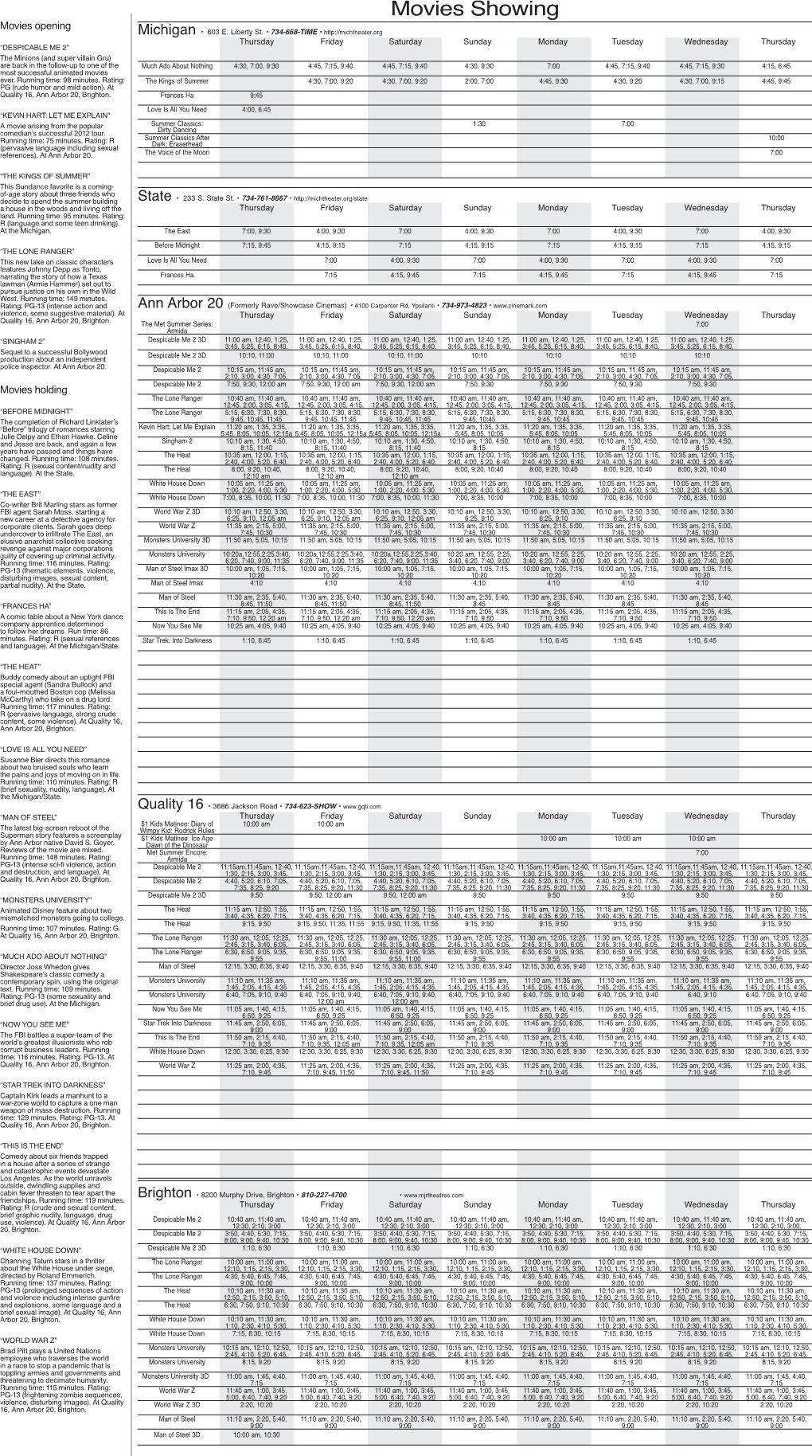 Movies Showing Movies Opening Michigan • 603 E