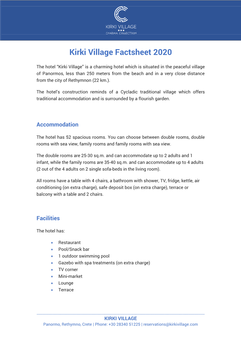 View Kirki Village Factsheet 2020