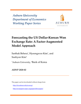 Forecasting the US Dollar-Korean Won Exchange Rate: a Factor-Augmented Model Approach