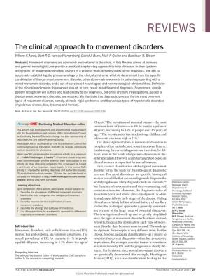 The Clinical Approach to Movement Disorders Wilson F