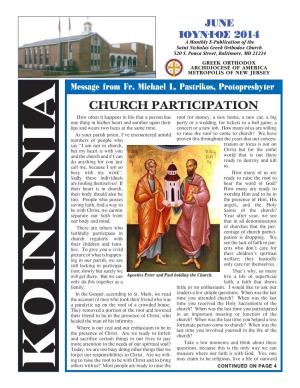JUNE IOYN.Π.O™ 2014 a Monthly E-Publication of the Saint Nicholas Greek Orthodox Church