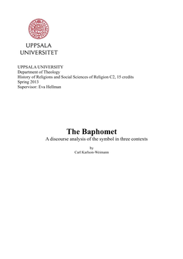 The Baphomet a Discourse Analysis of the Symbol in Three Contexts