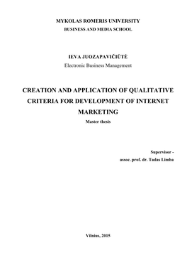 Creation and Application of Qualitative Criteria for Development of Internet