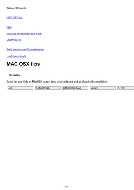 MAC OSX Tips