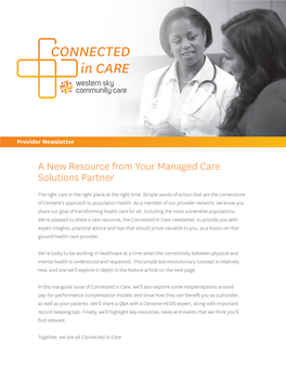 A New Resource from Your Managed Care Solutions Partner