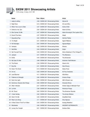 SXSW 2011 Showcasing Artists 1135 Songs, 3 Days, 6.61 GB