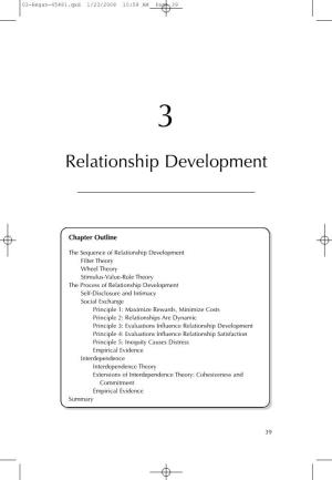 Relationship Development ❖ ❖ ❖