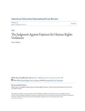 The Judgment Against Fujimori for Human Rights Violations*