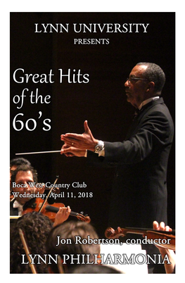 2017-2018 Philharmonia at Boca West: Great Hits of The'60s