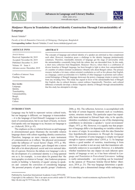 Matijaner Meyera in Translation: Cultural Identity Construction Through Untranslatability of Language