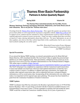 Thames River Basin Partnership Partners in Action Quarterly Report