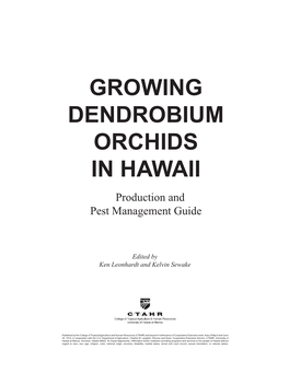 Growing Dendrobium Orchids in Hawaii