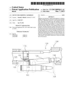 (12) Patent Application Publication (10) Pub. No.: US 2013/0055611 A1 Blazek (43) Pub