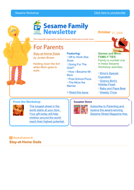 Sesame Family Newsletter