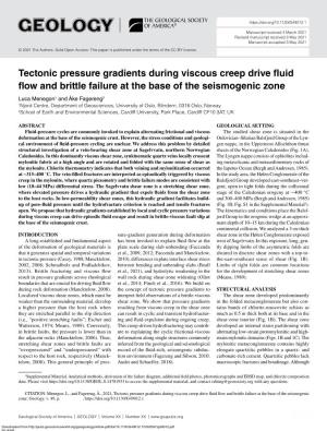 Tectonic Pressure Gradients During Viscous Creep Drive Fluid Flow And