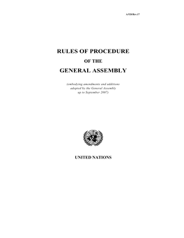 Rules of Procedure General Assembly