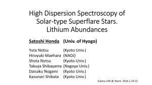 High Dispersion Spectroscopy of Solar-Type Superflare Stars. Lithium Abundances