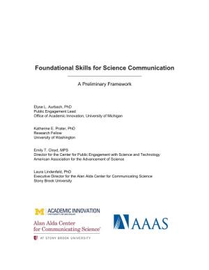 Foundational Skills for Science Communication