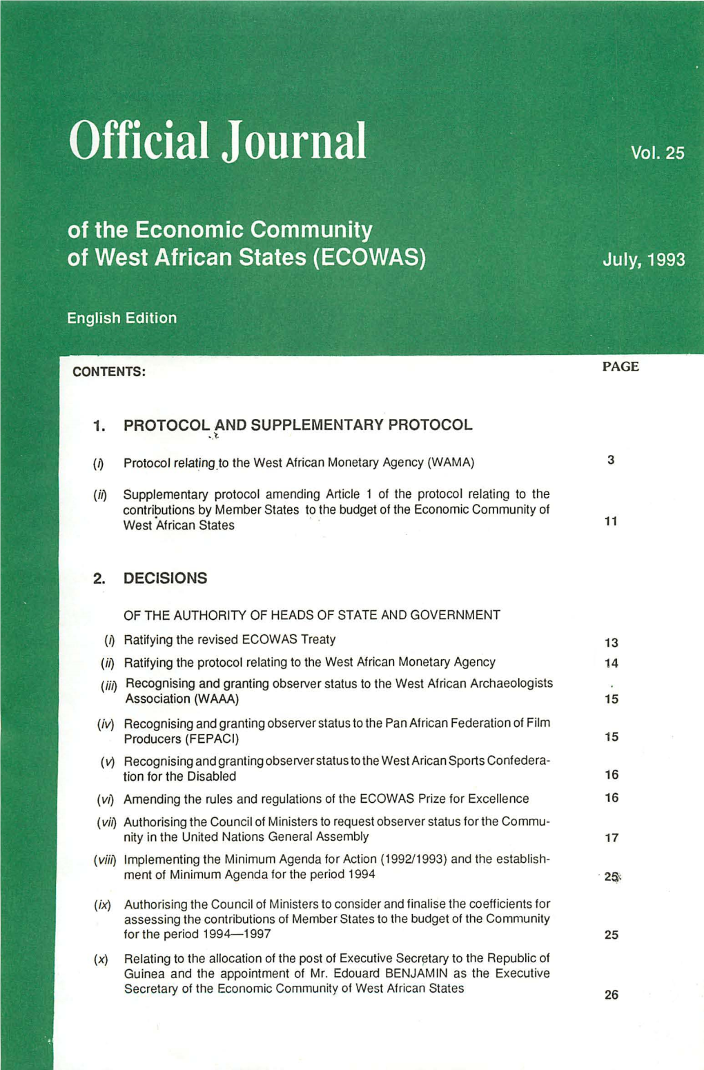 2. Decisions 1. Protocol and Supplementary Protocol