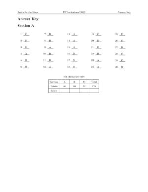 Answer Key Section A