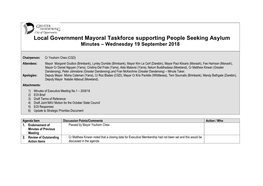 Local Government Mayoral Taskforce Supporting People Seeking Asylum Minutes – Wednesday 19 September 2018