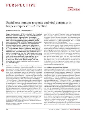 Rapid Host Immune Response and Viral Dynamics in Herpes Simplex Virus-2 Infection