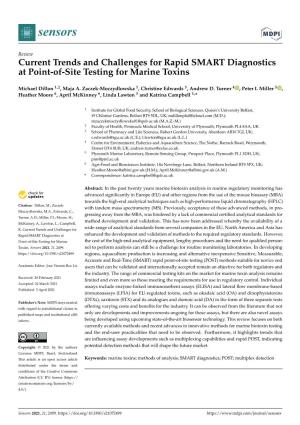 Current Trends and Challenges for Rapid SMART Diagnostics at Point-Of-Site Testing for Marine Toxins