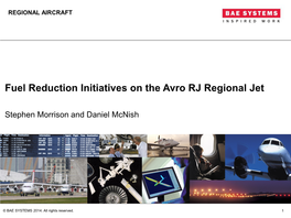 Pacedays 2014 | Fuel Reduction Initiatives on the Avro RJ Regional