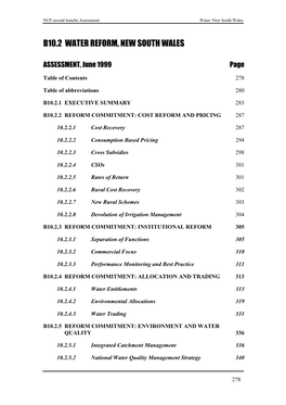 Part B Chapter 10.2 WATER REFORM NEW SOUTH WALES NCP