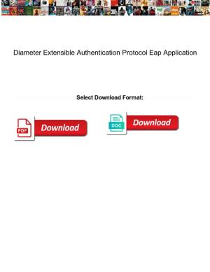 Diameter Extensible Authentication Protocol Eap Application
