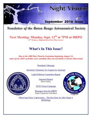 September 2016 BRAS Newsletter