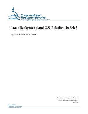 Israel: Background and U.S