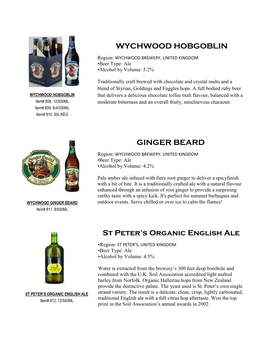 GINGER BEARD WYCHWOOD HOBGOBLIN St Peter's Organic