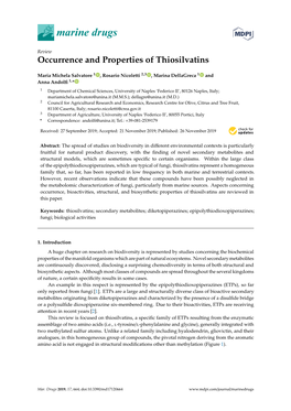 Occurrence and Properties of Thiosilvatins