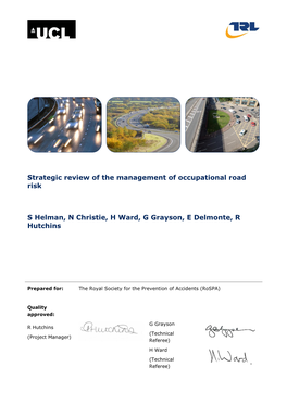 Strategic Review of the Management of Occupational Road Risk