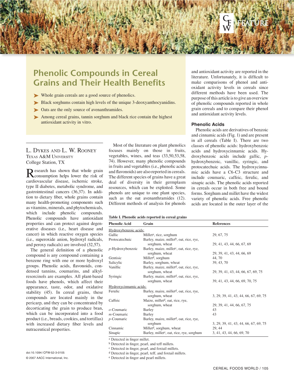 Phenolic Compounds in Cereal Grains and Their Health Benefits