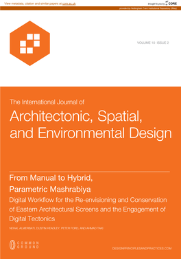 Architectonic, Spatial, and Environmental Design