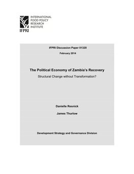 The Political Economy of Zambia's Recovery
