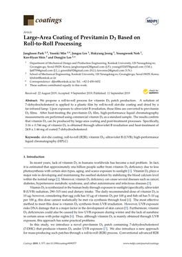 Large-Area Coating of Previtamin D3 Based on Roll-To-Roll Processing