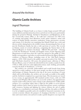 Glamis Castle Archives