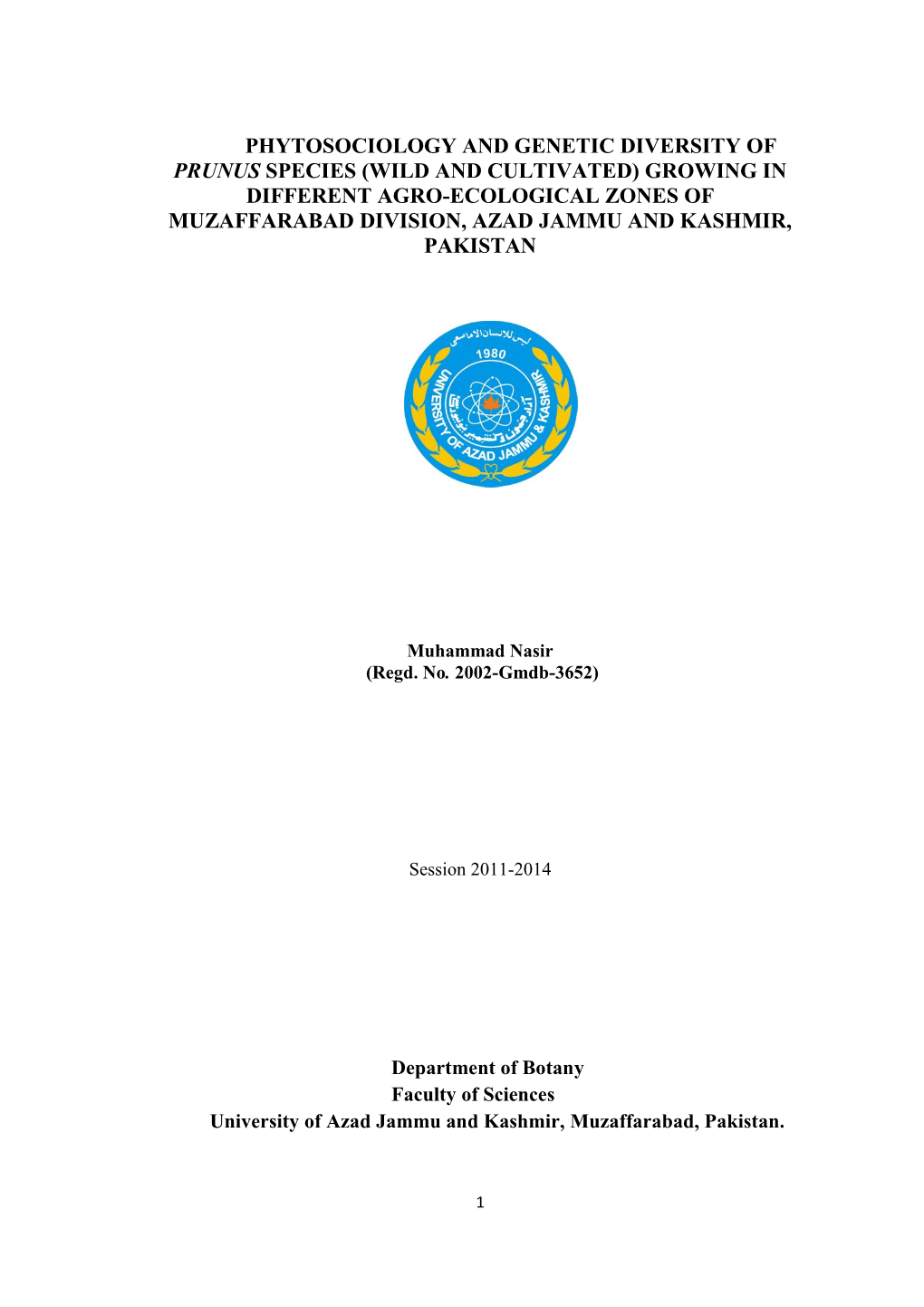 Phytosociology and Genetic