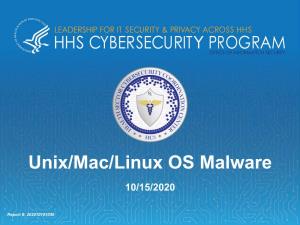 Unix/Mac/Linux OS Malware 10/15/2020